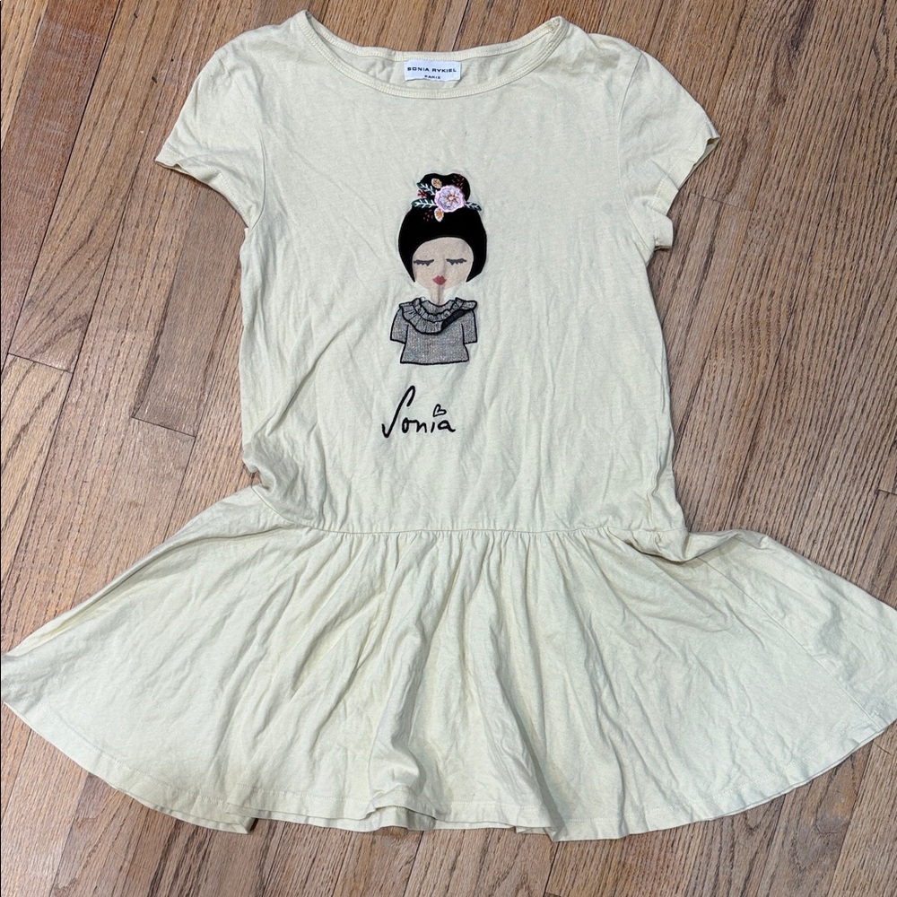 Sonia Rykiel Cream/ soft yellow Dress with Graphic Design